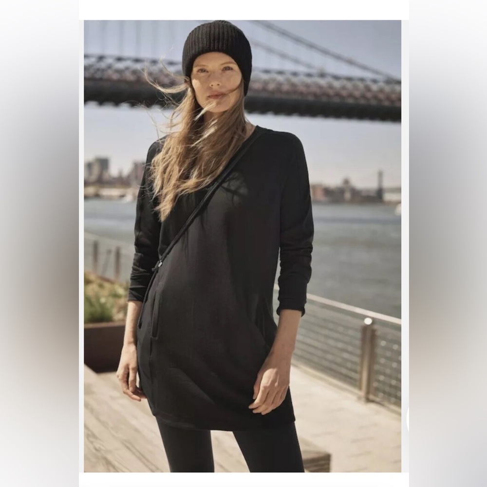 Athleta Small Black Women's Balance Sweatshirt Dress